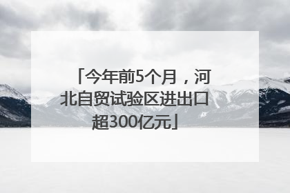 今年前5个月，河北自贸试验区进出口超300亿元