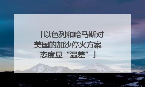 以色列和哈马斯对美国的加沙停火方案态度显“温差”