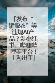 发布“一键脱衣”等违规AI产品？涉小红书、哔哩哔哩等平台！上海出手