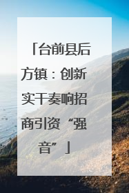 台前县后方镇：创新实干奏响招商引资“强音”