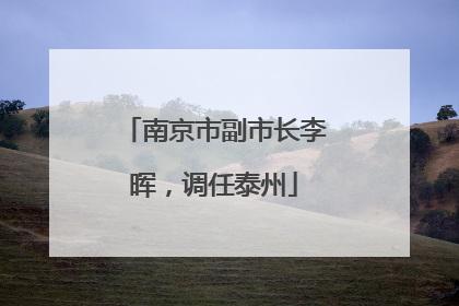 南京市副市长李晖，调任泰州