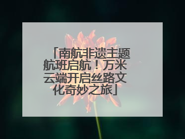 南航非遗主题航班启航！万米云端开启丝路文化奇妙之旅