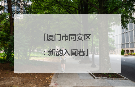 厦门市同安区：新韵入闾巷