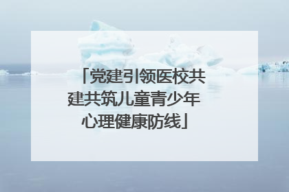 党建引领医校共建共筑儿童青少年心理健康防线