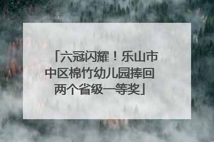 六冠闪耀！乐山市中区棉竹幼儿园捧回两个省级一等奖