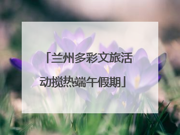 兰州多彩文旅活动搅热端午假期