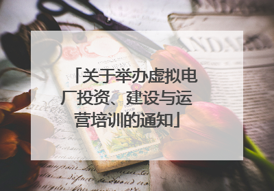关于举办虚拟电厂投资、建设与运营培训的通知