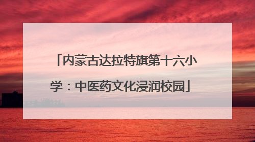 内蒙古达拉特旗第十六小学：中医药文化浸润校园