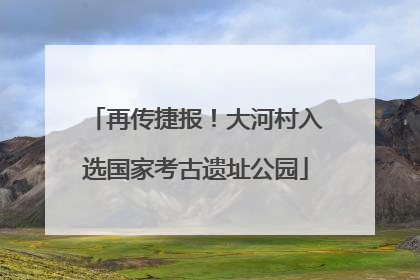 再传捷报！大河村入选国家考古遗址公园