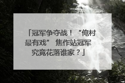 冠军争夺战！“俺村最有戏” 焦作站冠军究竟花落谁家？