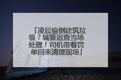 凌晨偷倒建筑垃圾？城管追查当场处理！司机带着罚单回来清理现场