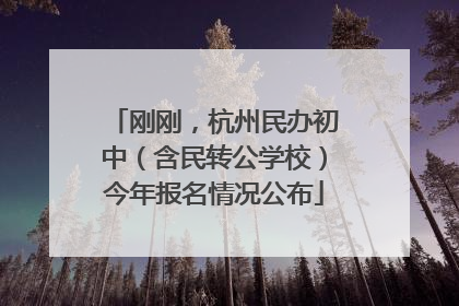 刚刚，杭州民办初中（含民转公学校）今年报名情况公布