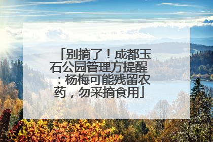 别摘了！成都玉石公园管理方提醒：杨梅可能残留农药，勿采摘食用