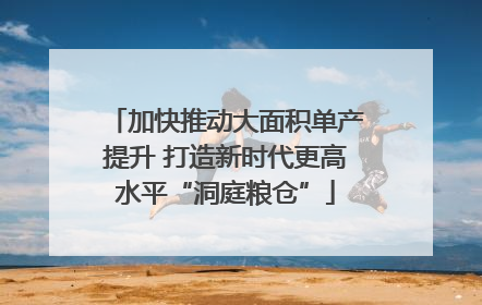 加快推动大面积单产提升 打造新时代更高水平“洞庭粮仓”