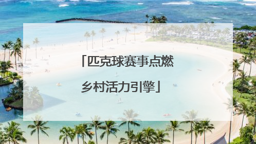 匹克球赛事点燃乡村活力引擎