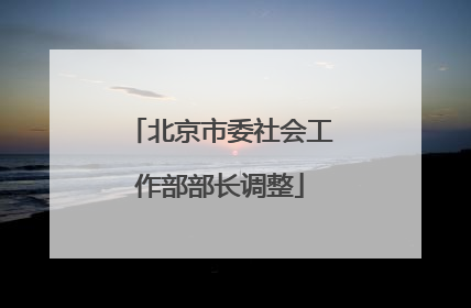 北京市委社会工作部部长调整