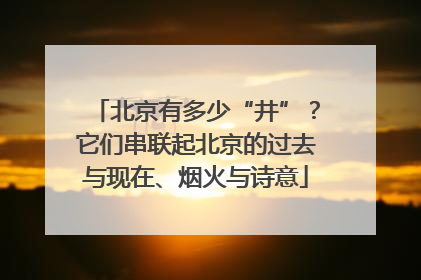 北京有多少“井”？它们串联起北京的过去与现在、烟火与诗意