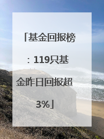 基金回报榜：119只基金昨日回报超3%