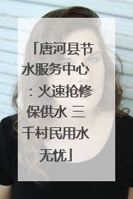 唐河县节水服务中心：火速抢修保供水 三千村民用水无忧