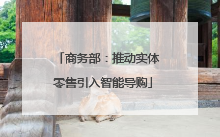 商务部：推动实体零售引入智能导购
