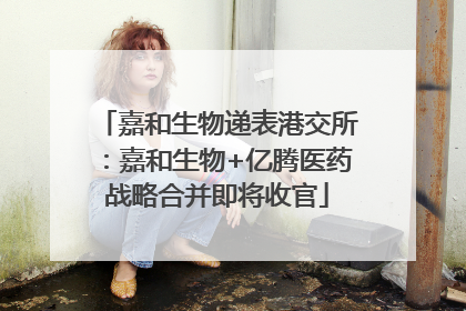 嘉和生物递表港交所：嘉和生物+亿腾医药战略合并即将收官