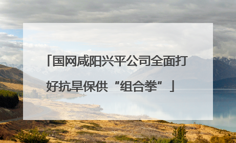 国网咸阳兴平公司全面打好抗旱保供“组合拳”