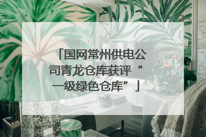 国网常州供电公司青龙仓库获评“一级绿色仓库”