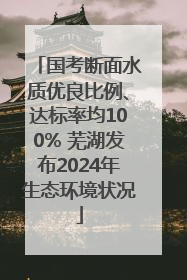 国考断面水质优良比例、达标率均100% 芜湖发布2024年生态环境状况