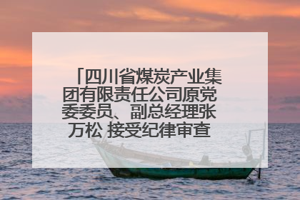 四川省煤炭产业集团有限责任公司原党委委员、副总经理张万松 接受纪律审查和监察调查