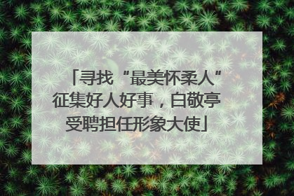 寻找“最美怀柔人”征集好人好事，白敬亭受聘担任形象大使