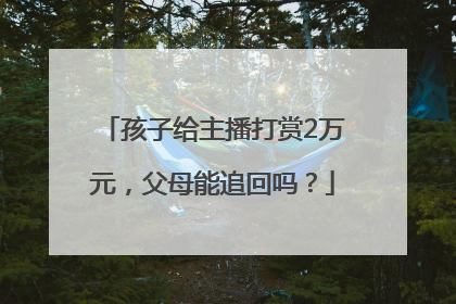 孩子给主播打赏2万元，父母能追回吗？