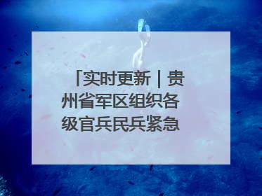 实时更新｜贵州省军区组织各级官兵民兵紧急驰援榕江县