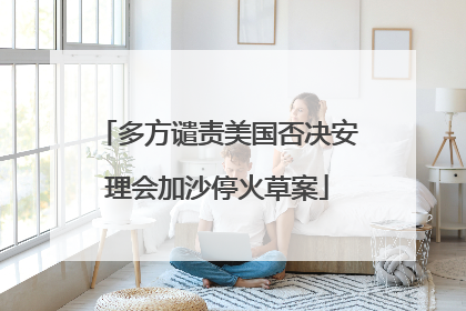 多方谴责美国否决安理会加沙停火草案