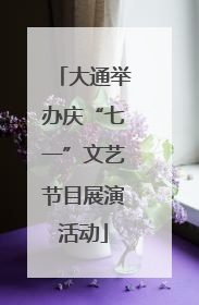 大通举办庆“七一”文艺节目展演活动