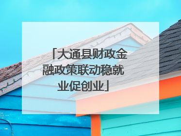 大通县财政金融政策联动稳就业促创业
