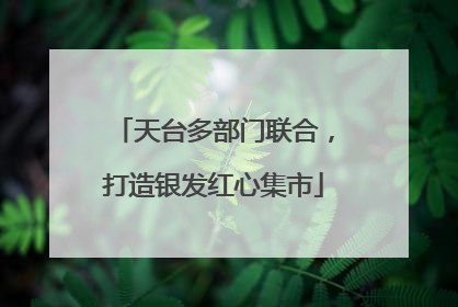 天台多部门联合，打造银发红心集市