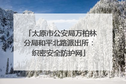 太原市公安局万柏林分局和平北路派出所：织密安全防护网