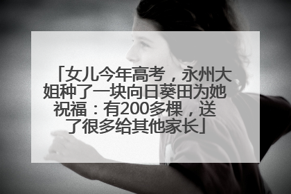女儿今年高考，永州大姐种了一块向日葵田为她祝福：有200多棵，送了很多给其他家长