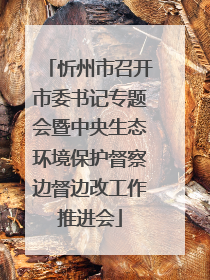 忻州市召开市委书记专题会暨中央生态环境保护督察边督边改工作推进会
