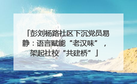 彭刘杨路社区下沉党员易静：语言赋能“老汉味”，架起社校“共建桥”
