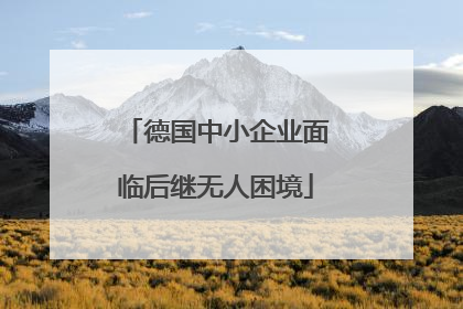 德国中小企业面临后继无人困境