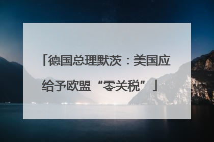德国总理默茨：美国应给予欧盟“零关税”