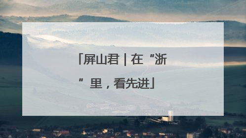 屏山君｜在“浙”里，看先进