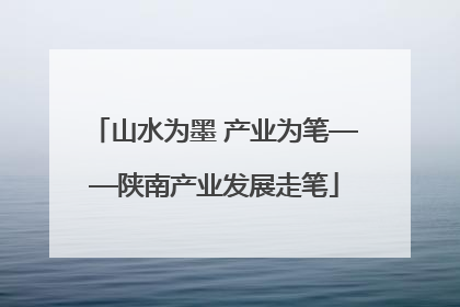 山水为墨 产业为笔——陕南产业发展走笔
