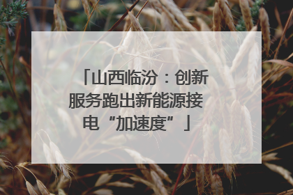 山西临汾：创新服务跑出新能源接电“加速度”
