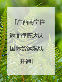 广西南宁往返菲律宾达沃国际货运航线开通