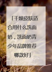 干燥皮肤适合用什么洗面奶，洗面奶青少年品牌推荐哪款好