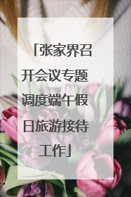 张家界召开会议专题调度端午假日旅游接待工作