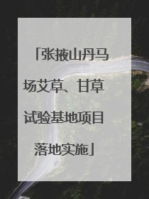 张掖山丹马场艾草、甘草试验基地项目落地实施