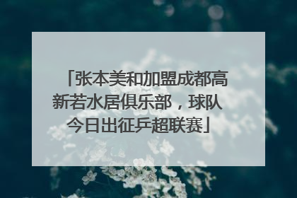 张本美和加盟成都高新若水居俱乐部，球队今日出征乒超联赛